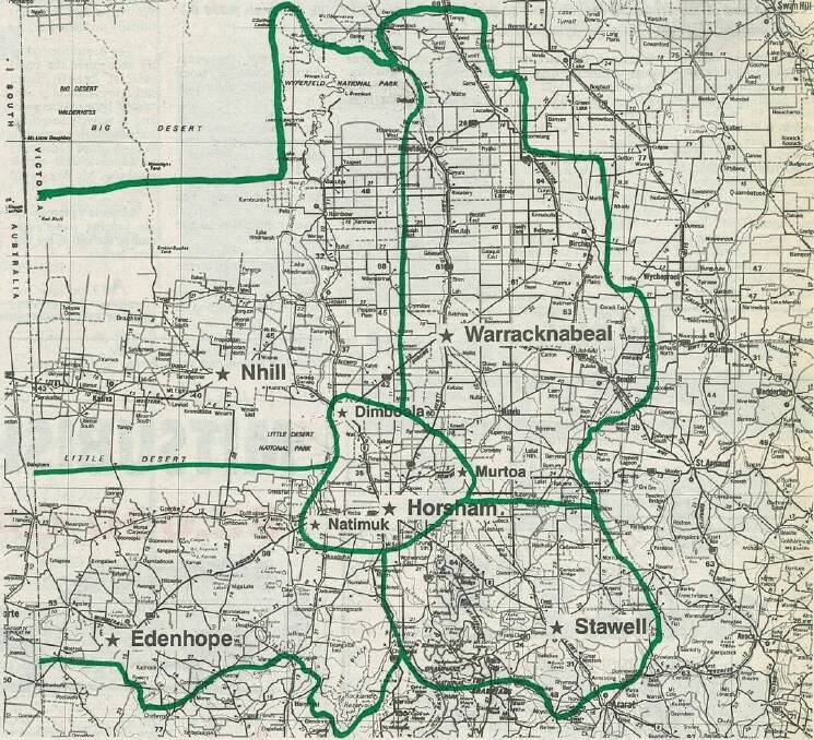 The initial amalgamation proposal made by Dimboola Shire Council councillor Peter Avery in May 1994. He proposed to divide the Wimmera into five councils.