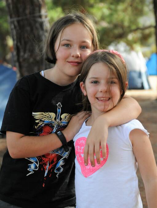 Melbourne siblings Abbi and Liza Haynes camped at the base of Mt Arapiles over the long weekend with their family.
