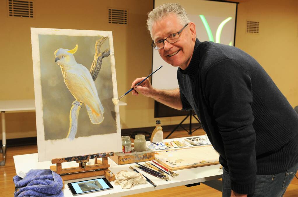 CAPTURING NATURE: Wildlife artist and author Brett Jarrett hosted a masterclass workshop at the Horsham Regional Art Gallery on Sunday for budding local artists. Picture: JADE BATE