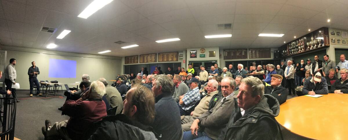 RATES CONCERN: More than 100 people attended a meeting on farm rates at the Kalkee football grounds on Friday night. Picture: JADE BATE
