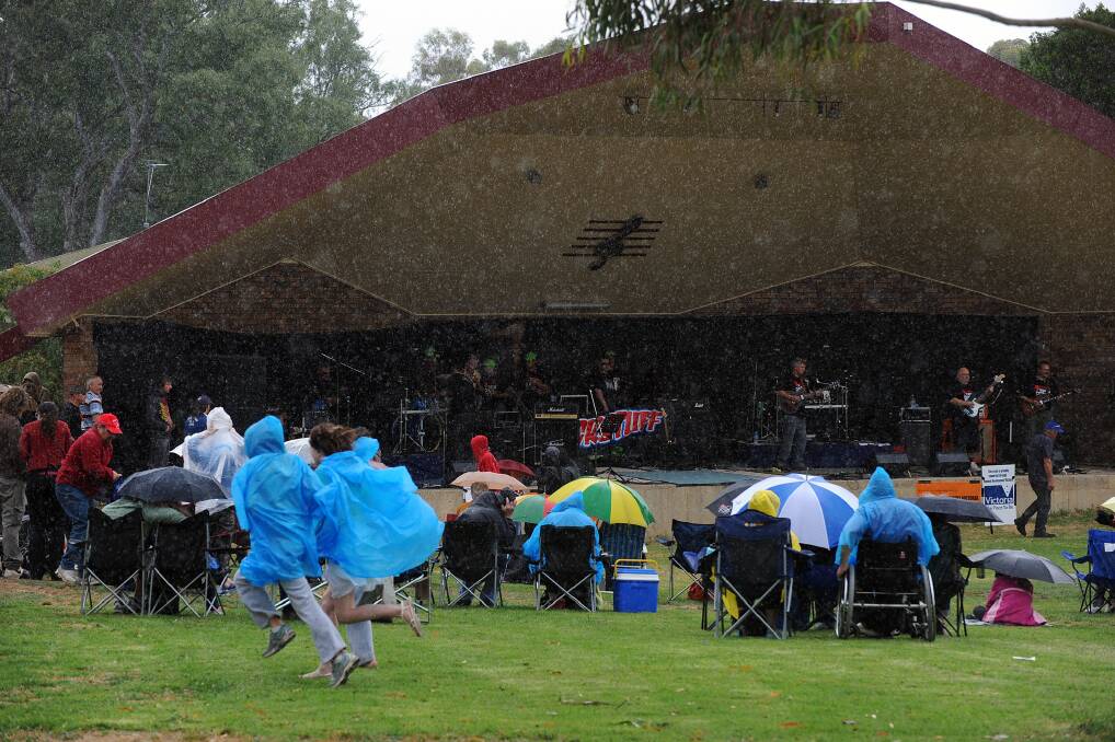 Rain plagued the 50 Years of Wimmera Rock event in 2009.