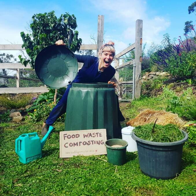 Hannah Moloney loves the magic of composting. Picture: Good Life Permaculture.