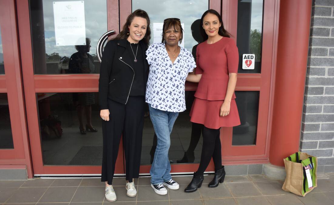 SHOWING SUPPORT: Sissy Austin, Joanne Clarke and Bridget Brennan spoke at the Women's Health Grampians annual general meeting in Ararat earlier this week. 