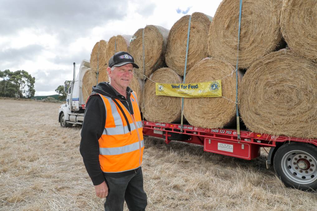 DONATIONS: Need for Feed organiser Graham Cockerell has been delivering hay to farmers in need. Picture: Rob Gunstone.
