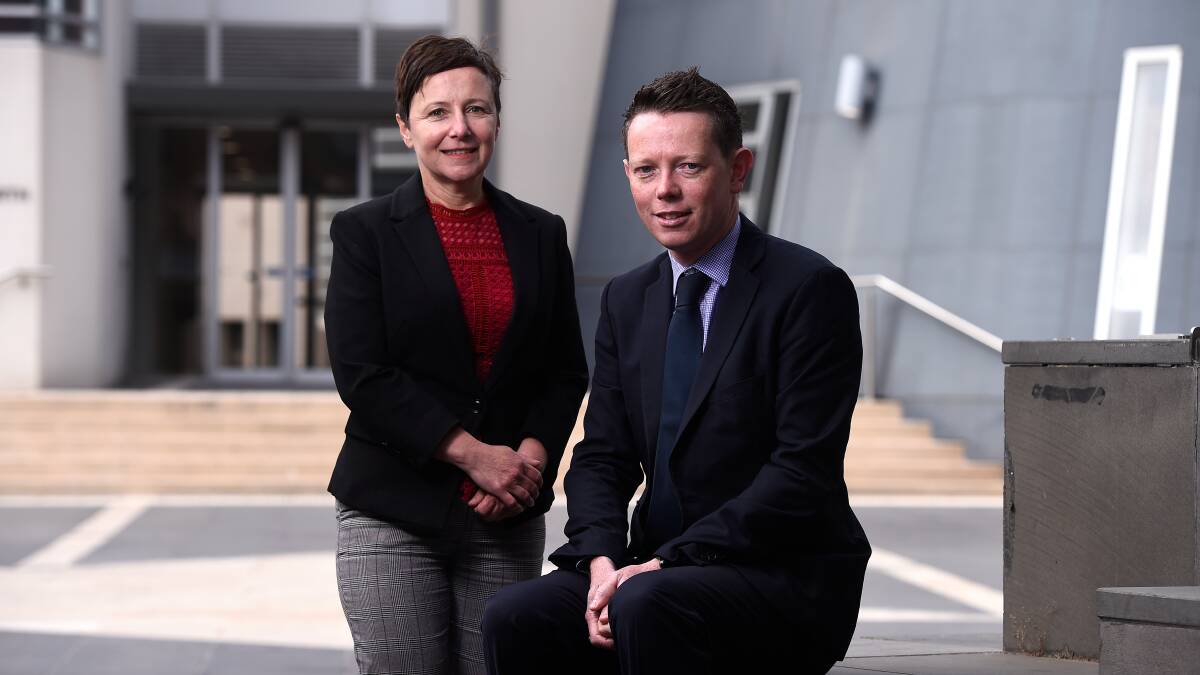 HOPE AND HEALING: The deputy mayor Cr Belinda Coates and Blake Curran, whose father Peter was one of the first to speak out about abuse in Ballarat, launched the project on Friday. Picture: Adam Trafford.