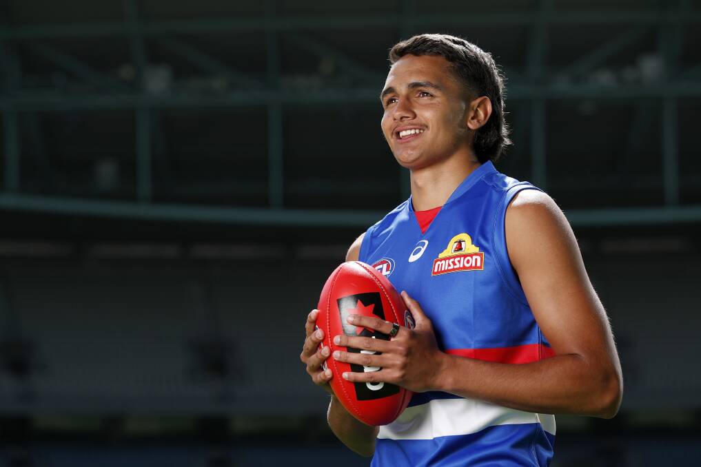 NEXT STEP: Jamarra Ugle-Hagan will wear the Western Bulldogs' famous red, blue and white guernsey for the first time on Sunday. Picture: Getty Images 