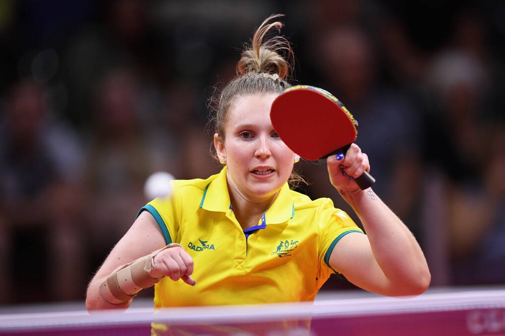 GREEN AND GOLD: Hamilton export Melissa Tapper will represent Australia at the Tokyo Olympics in table tennis. She won gold at the 2018 Commonwealth Games. Picture: Getty Images