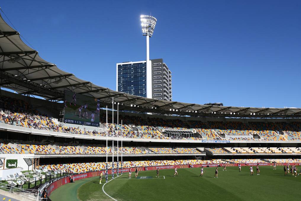 A general view of The Gabba ground during the round 7 AFL match between the Carlton Blues and Port Adelaide Power on Sunday, July 19. Could the Brisbane ground host the 2020 Grand Final if the MCG is ruled out? Photo: Jono Searle/Getty Images