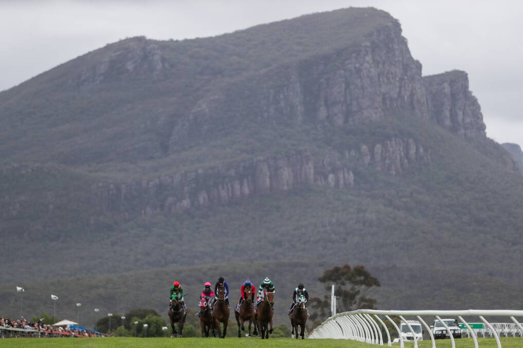 Mount Sturgeon towering over the Dunkeld Racecourse at the 2019 annual race day event. Picture: Morgan Hancock.