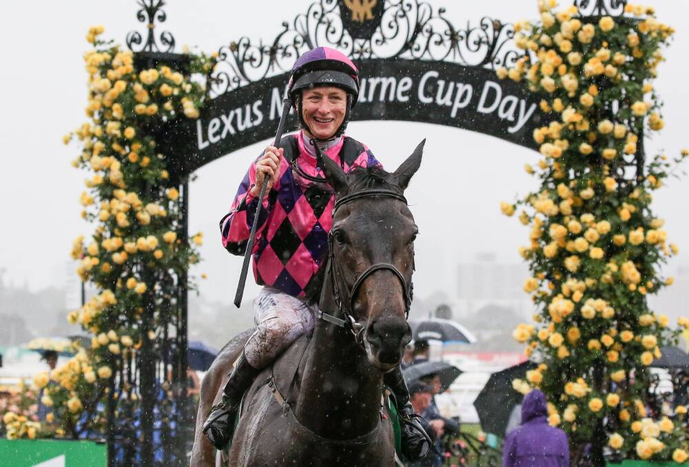 GREAT FEELING: Stawell-based jockey Linda Meech after winning on One More Try at Flemington. Picture: FIONA HAMILTON/RACING PHOTOS