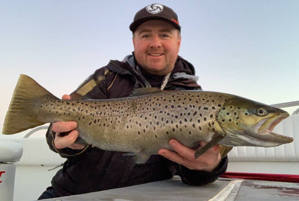 SENSATIONAL CATCH: This nicely coloured brown was landed from Purrumbete by a happy Dan Mackrell. Pictures: SUPPLIED