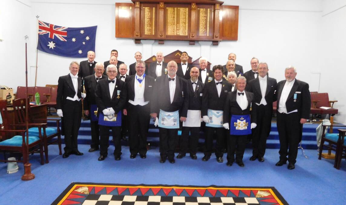 NEW CHAPTER: Lowan Lodge members and more than 60 guests helped celebrate the installation of Worshipful Brother John Dunbar as Worshipful Master of Lowan Lodge 107. 