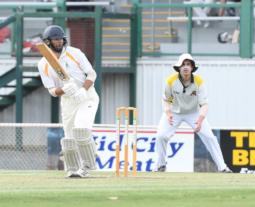Brad Alexander, pictured in action earlier this season, guided West Wimmera home in a nail-biter. Picture: MATT CURRILL