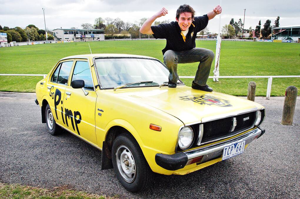 Pimpinio supporter Patrick Smith decked his car out as the Tigers chased a second consecutive premiership in 2006. 