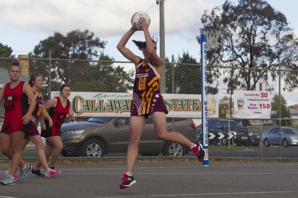 Fisher leaps with the ball against Stawell last season.