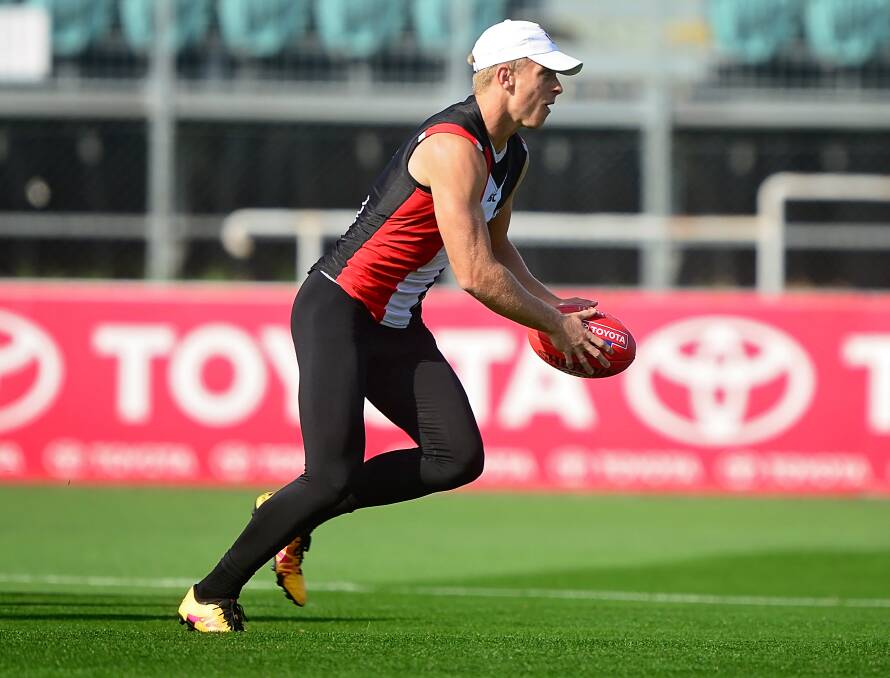 Seb Ross had a stellar game as stand-in captain for St Kilda. Picture: PHILLIP BIGGS