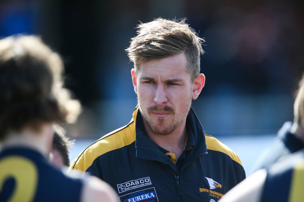 ON THE MOVE: Former Horsham Saint Rory Taggert, pictured coaching North Warrnambool Eagles in 2017, will join the KNTFL. Picture: MORGAN HANCOCK