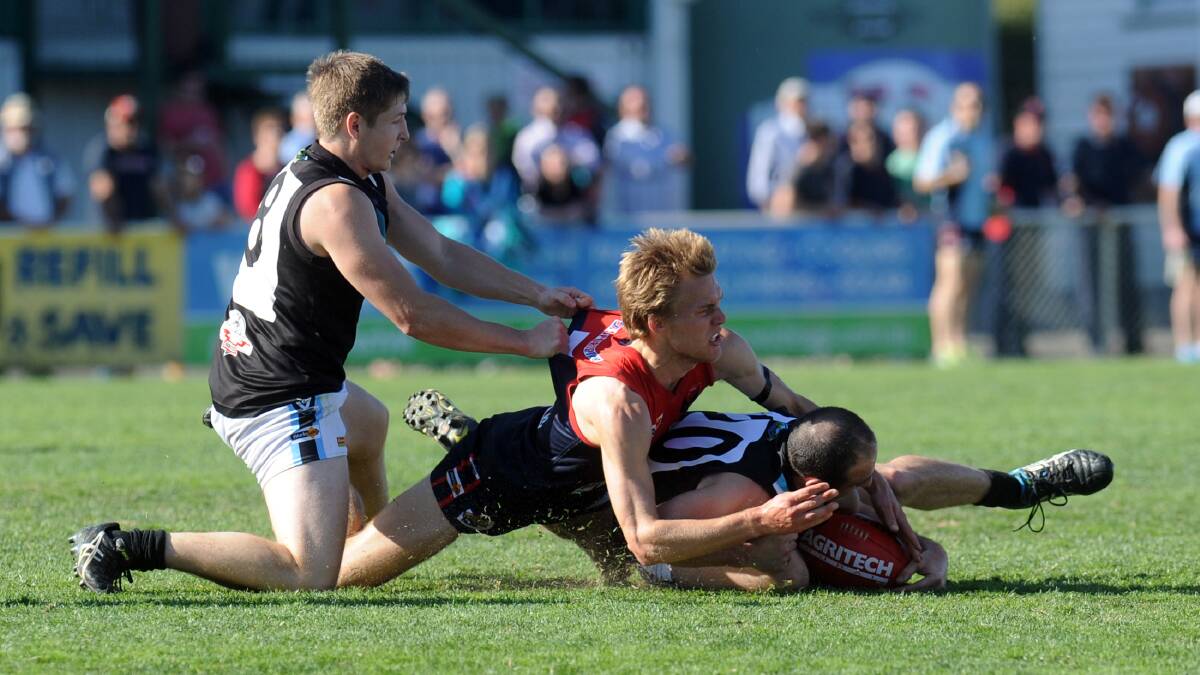 Jakob Davis, Daniel Easson and Nicholas Pickering during the 2014 grand final. 