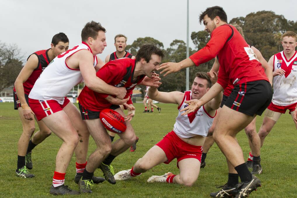 Jack Walker gets caught against Ararat at the weekend. Picture: PETER PICKERING