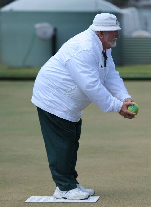 IN ACTION: Dimboola Bowling Club president Darryl Argall competes. 