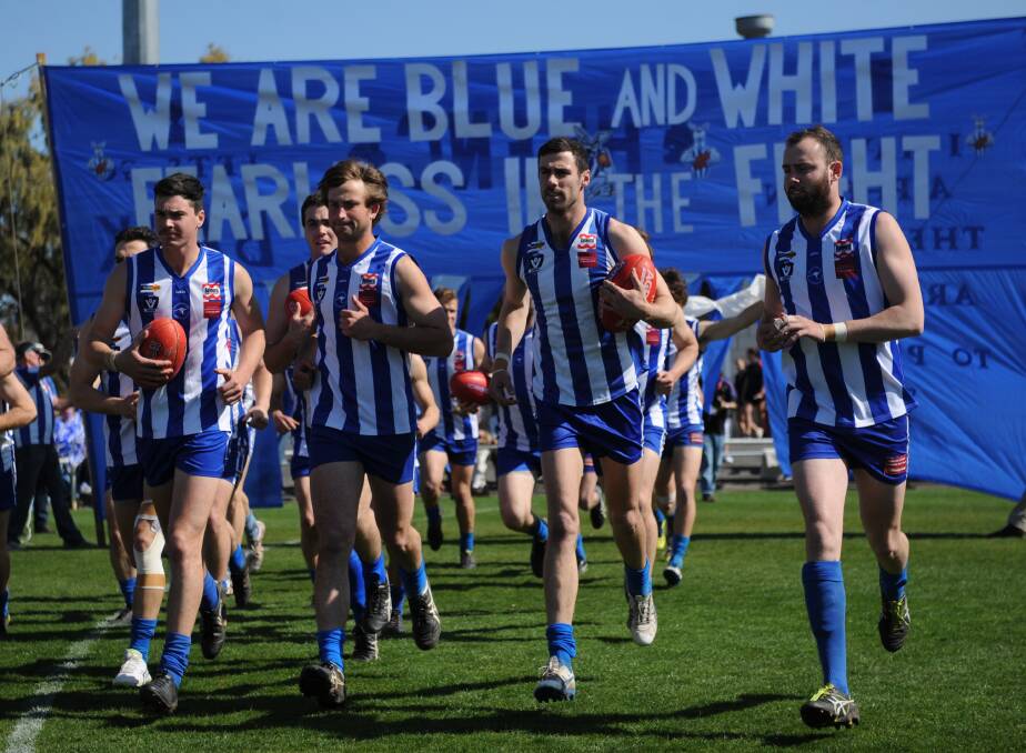 UNITED: Harrow-Balmoral takes to the field for the 2019 HDFNL grand final. Picture: MATT CURRILL