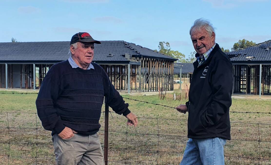 IN LIMBO: Ken Walters and Kevin Lane say action needs to be taken on the partly-constructed Horsham Fairways Resort. Picture: MATT CURRILL
