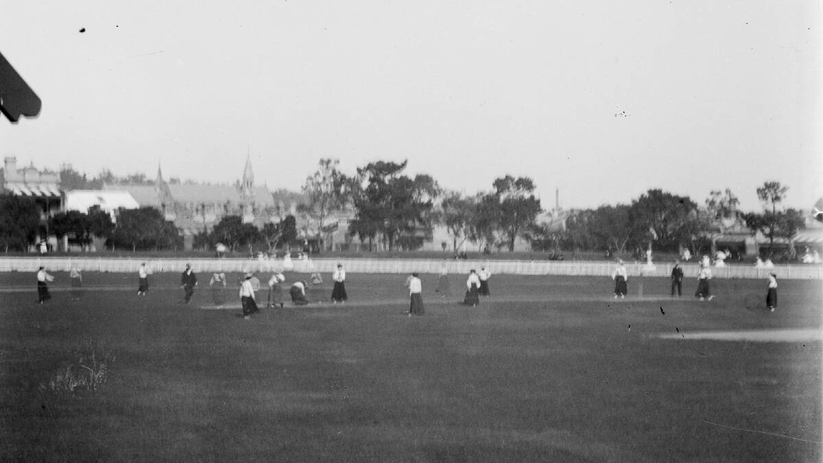 A ladies' cricket match in the early 1900s. Picture: STATE LIBRARY OF VICTORIA