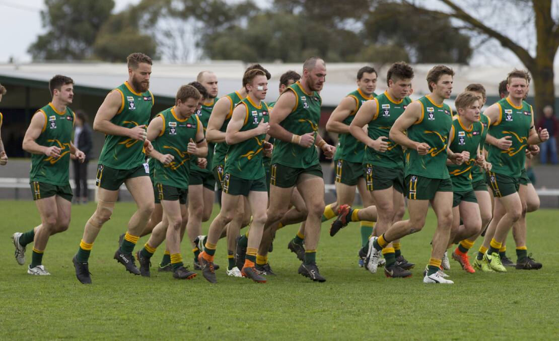 NEW FACES: Dimboola, pictured running out last season, will be bolstered by a couple of gun recruits. Picture: PETER PICKERING