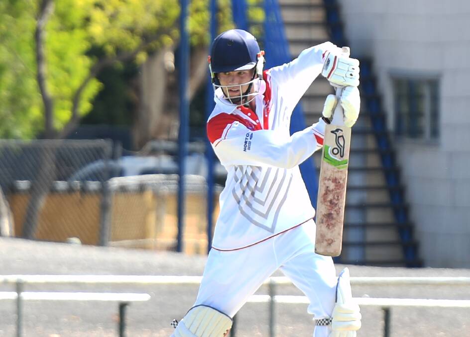 WAITING: Homers' Paddy Mills watches the ball travel to the fielder. Picture: MATT CURRILL