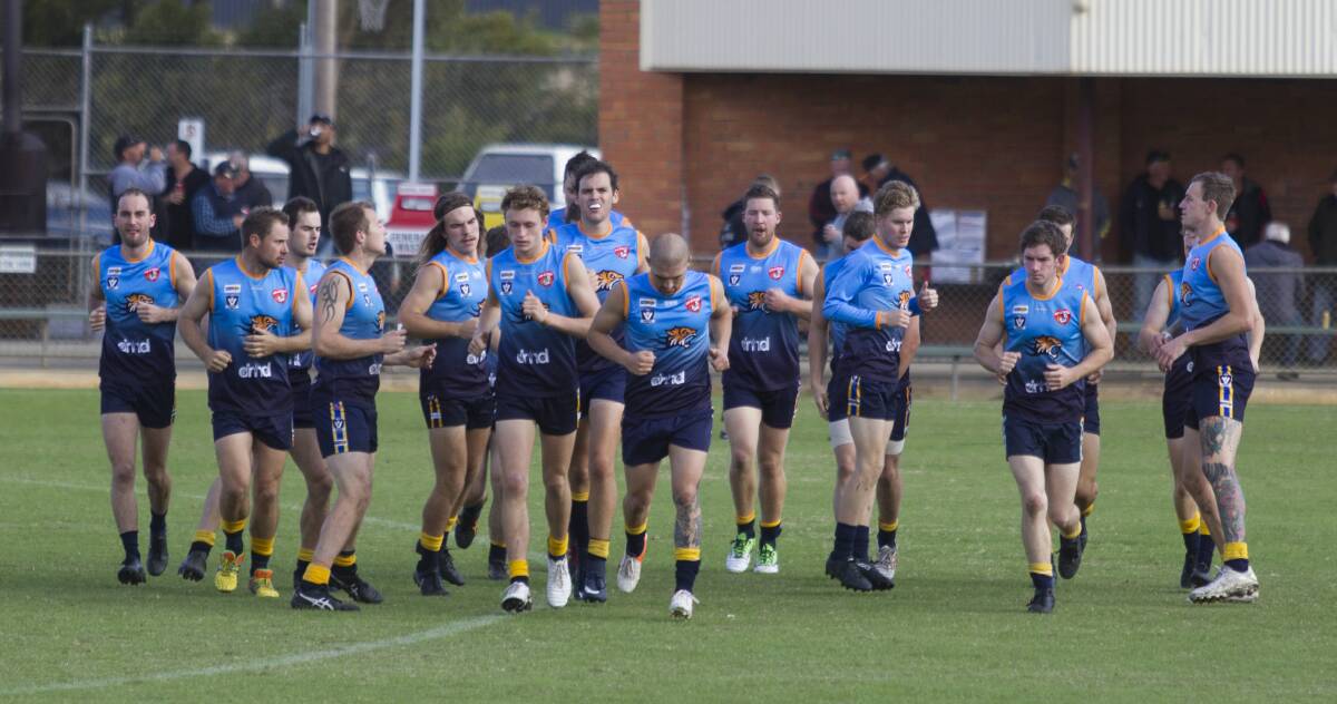 Nhill takes to the field in 2018. Picture: PETER PICKERING