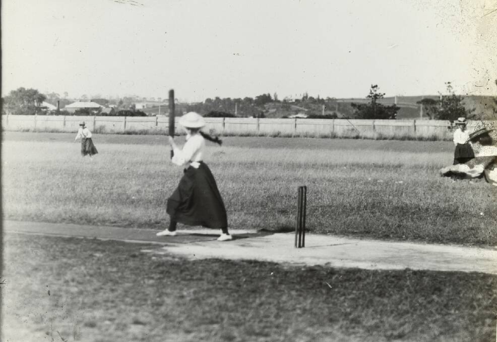 A batter in action around 1910. Picture: STATE LIBRARY OF VICTORIA