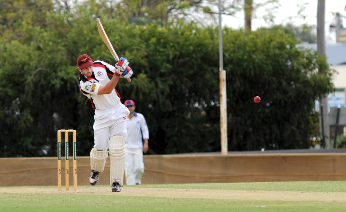 Matthew Combe pumps one down the ground in 2016.