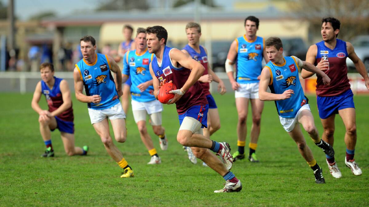 Dylan Parish finds space against Nhill in 2013. 