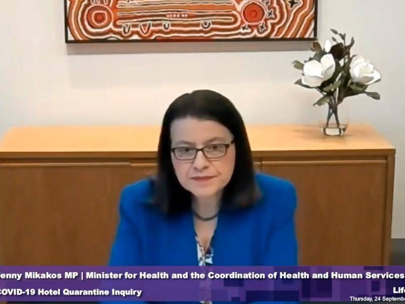 Health Minister Jenny Mikakos giving her statement at the hotel quarantine inquiry this week