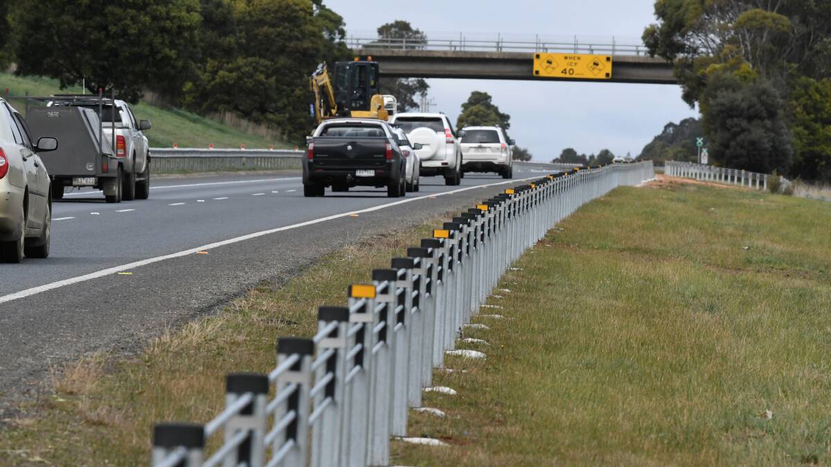 COMPLETE: New wire rope safety barriers on the Western Freeway between Ballarat and Melbourne. Picture: Lachlan Bence