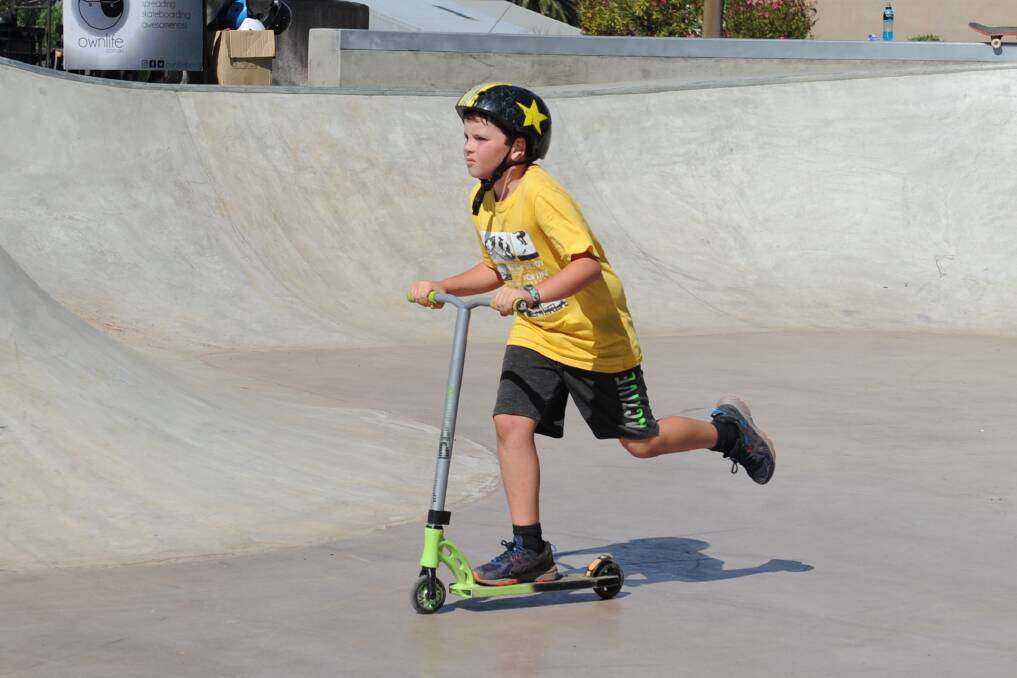 OUTDOOR FUN: Baxter Stasinowsky, 8, of Rainbow was on hand to test out the new Rainbow skate park at its official opening this week. Picture: ELIJAH MACCHIA