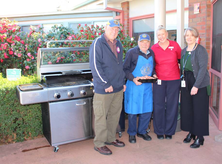 DONATION: Lions Club members Allan Martin and Cyril Carracher with Wimmera Health Care Group’s Dianne Heenan and Maree Woodhouse. Picture: CONTRIBUTED