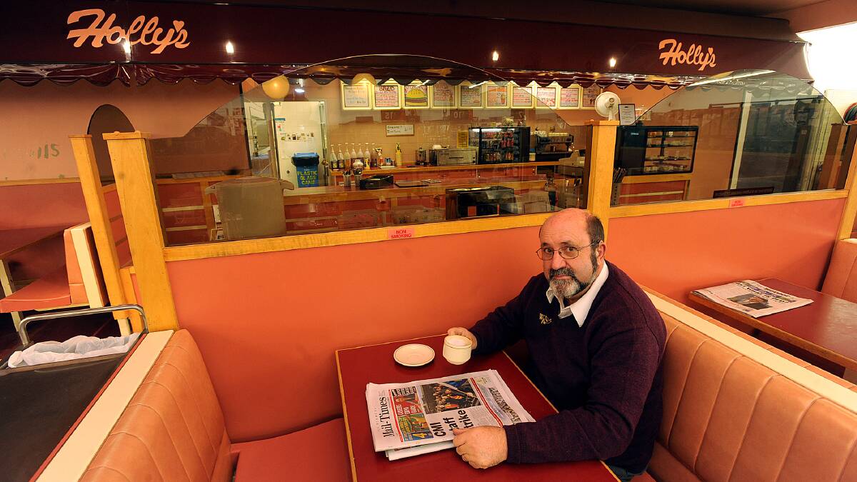 Trevor Bysouth, pictured in his favourite booth at Holly's in Horsham Plaza before the restaurant closed in 2010. 