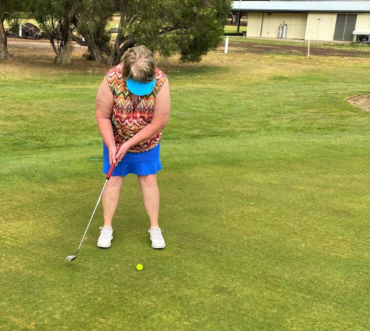 FOCUS: Libby Lacey will be completing 72 holes at Nhill Golf Club to raise money for cancer research and prevention. Picture: Supplied. 
