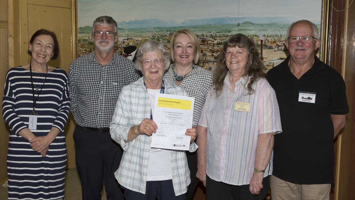 HAPPY DAYS: Member for Ripon Louise Staley, centre, with Kate Van Dyke, Gary Whithers, Dorothy Brumby, June Radford and Greg Robson. Picture: PETER PICKERING