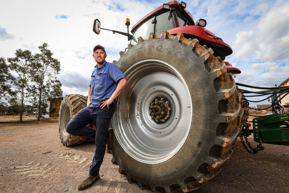 WHEELS TURNING SLOWLY: Lake Rowan's Brandon Symes is hoping to be able to cross into NSW to harvest crops he has near Narrandera. Picture: JAMES WILTSHIRE