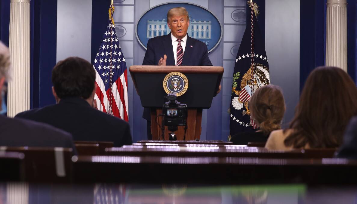 U.S. President Donald Trump speaks in the briefing room at the White House on November 5, 2020 in Washington, DC. Picture: Chip Somodevilla/Getty Images