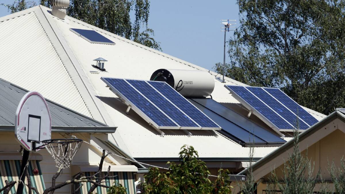 Rooftop solar panels in Castlemaine. 
