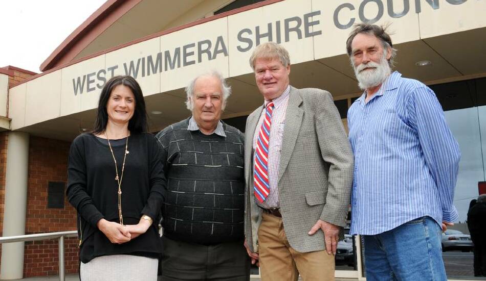 West Wimmera Shire councillors Jodie Pretlove, Bruce Meyer, Tom Houlihan and Trevor Donaschenz.