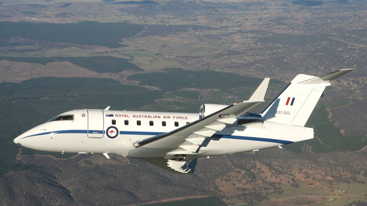 Challenger CL-604 over Canberra. Photo: Department of Defence