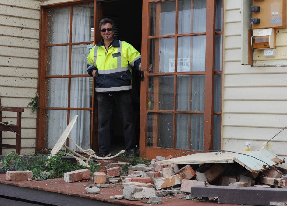 CRUEL BLOW: Dave Taylor's house was severely damaged in Sunday night's storm. Pictures: RICHARD CRABTREE