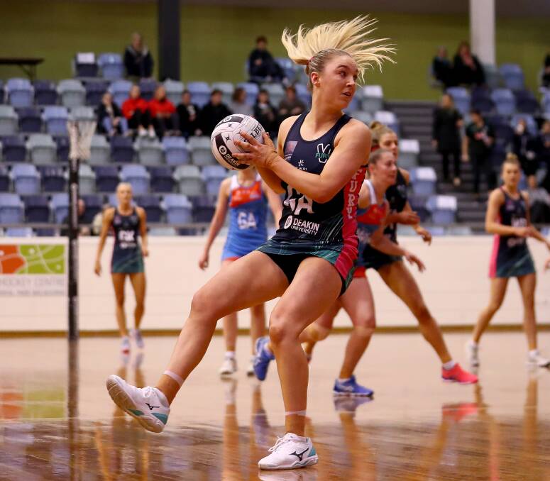 McDonald passes at the weekend. The former Edenhope-Apsley netballer played goal attack for the Fury. Picture: GETTY IMAGES