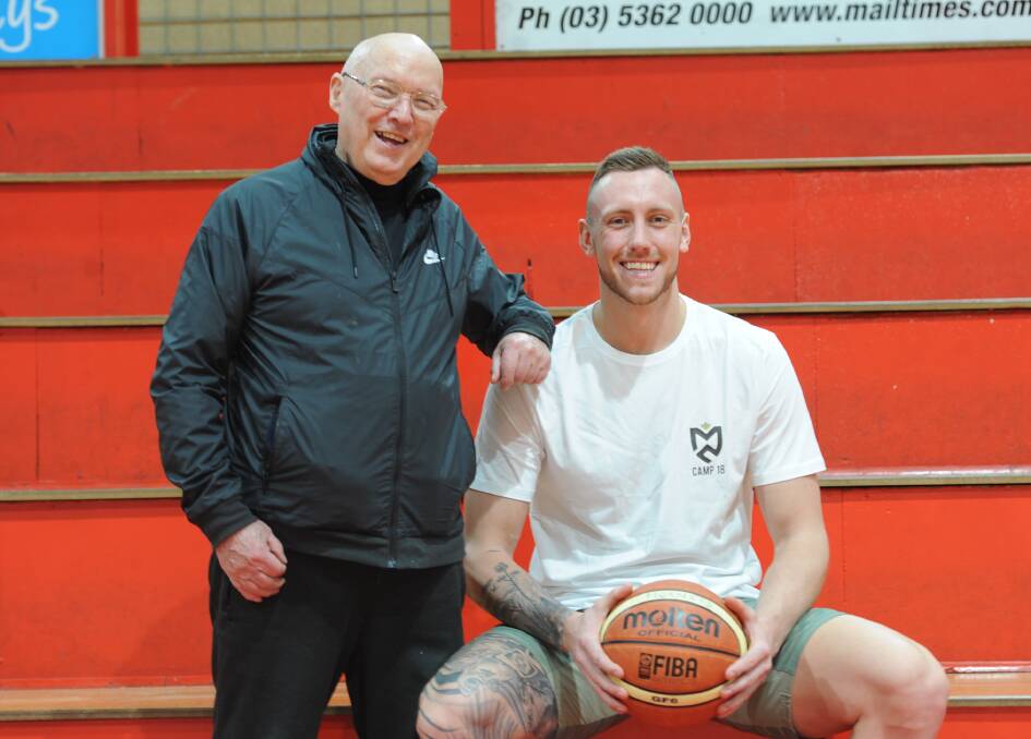 Mitch Creek with Horsham basketball legend Owen Hughan.