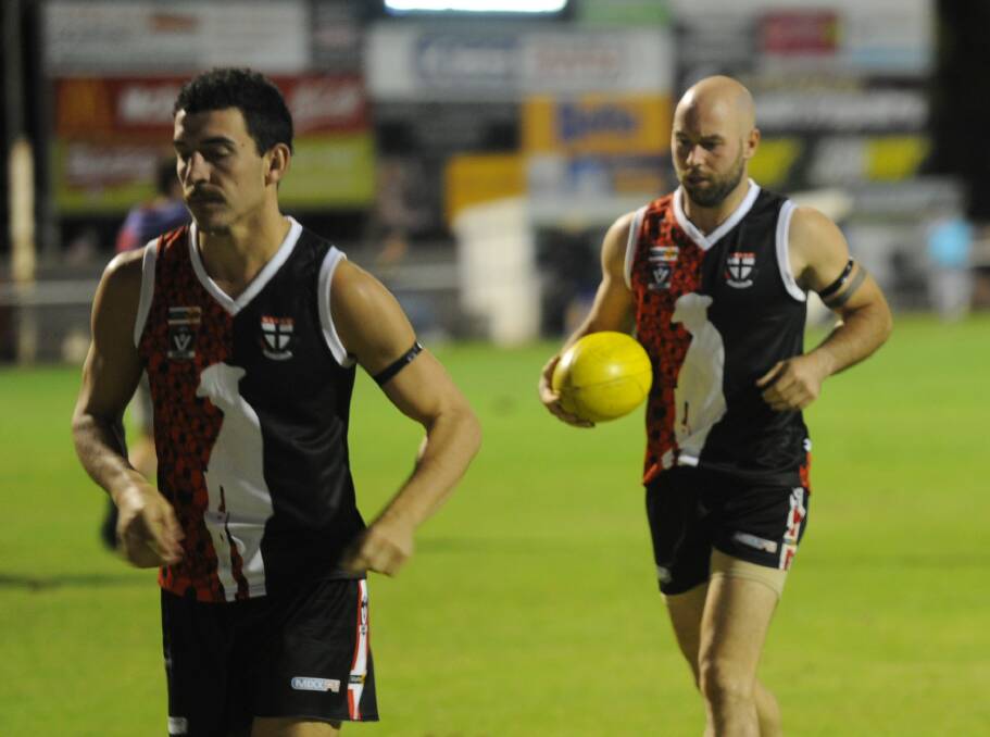 Fisher in action for the Saints during the 2019 ANZAC Day clash. Picture: MATT CURRILL