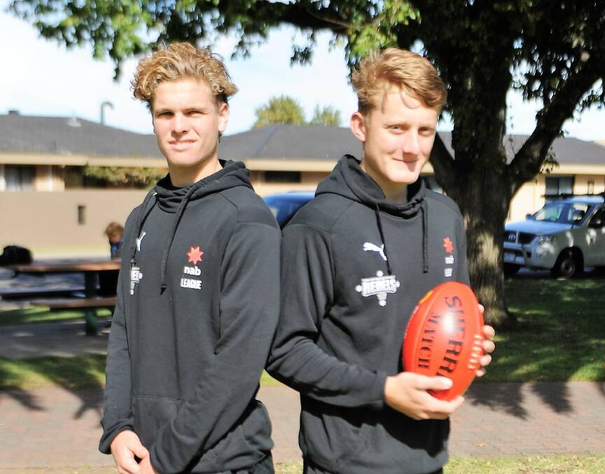 A GREAT STEP: Ben Hobbs and Sam Breuer said they were both ecstatic to be named in the initial AFL Victoria Country squad. Picture: RICHARD CRABTREE
